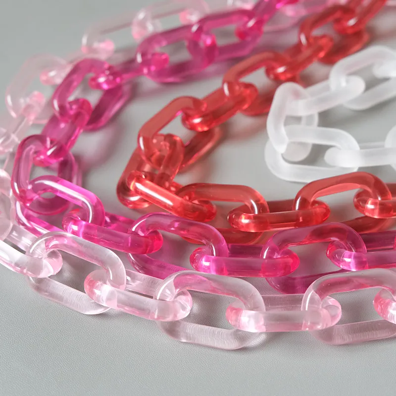 New Fashion Woman Handbag Accessory Parts White Red Pink Candy Acrylic Resin Chain Luxury Strap Women Shoulder Cute Clutch Chain