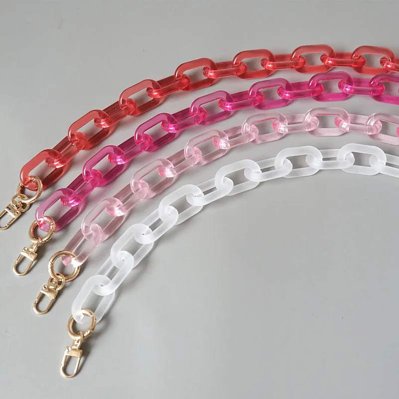New Fashion Woman Handbag Accessory Parts White Red Pink Candy Acrylic Resin Chain Luxury Strap Women Shoulder Cute Clutch Chain