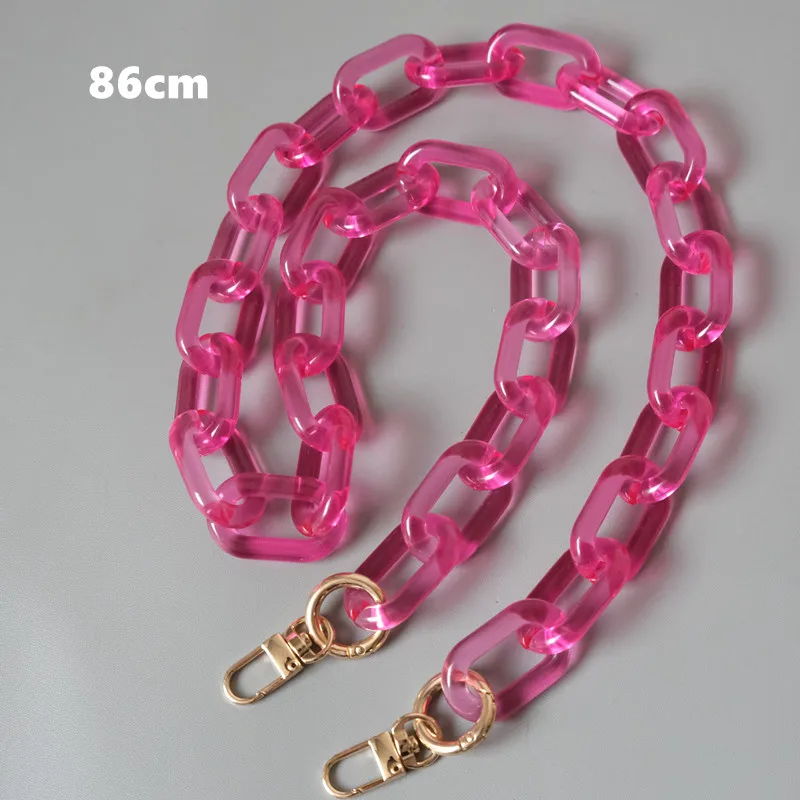 New Fashion Woman Handbag Accessory Parts White Red Pink Candy Acrylic Resin Chain Luxury Strap Women Shoulder Cute Clutch Chain