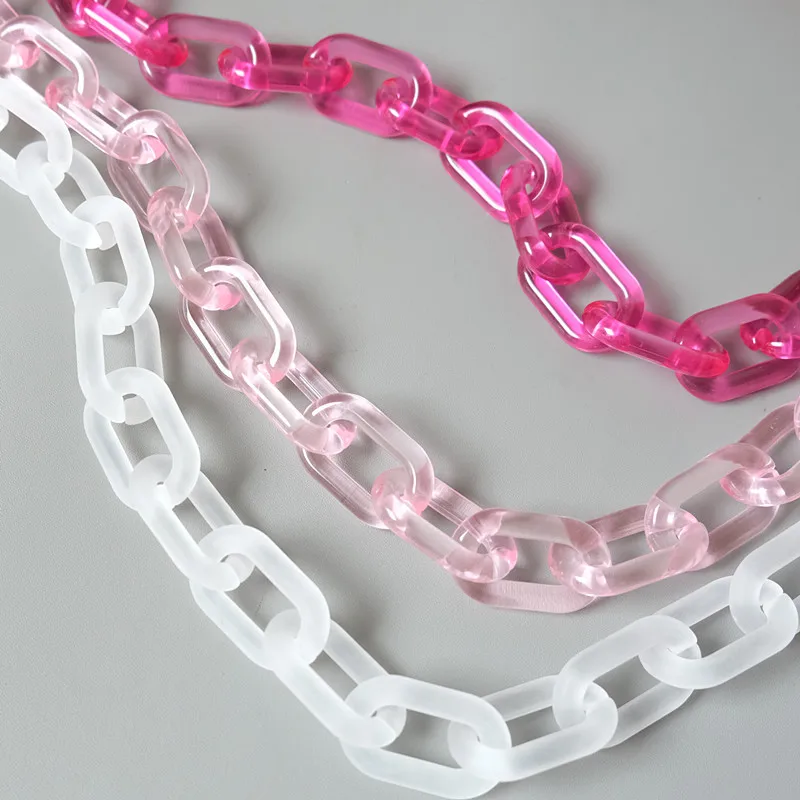 New Fashion Woman Handbag Accessory Parts White Red Pink Candy Acrylic Resin Chain Luxury Strap Women Shoulder Cute Clutch Chain
