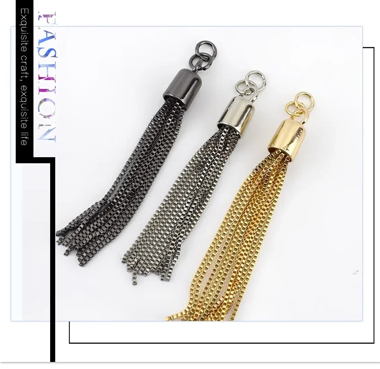 2/4/10Pcs 95mm Metal Tassel Decoration Buckles Bags Pendant Keychain for Purses Handbags DIY Handmade Craft Tassels Accessories