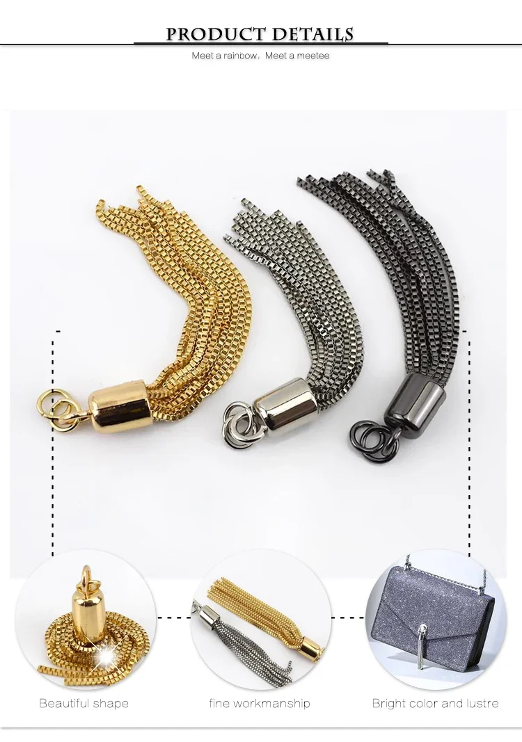 2/4/10Pcs 95mm Metal Tassel Decoration Buckles Bags Pendant Keychain for Purses Handbags DIY Handmade Craft Tassels Accessories