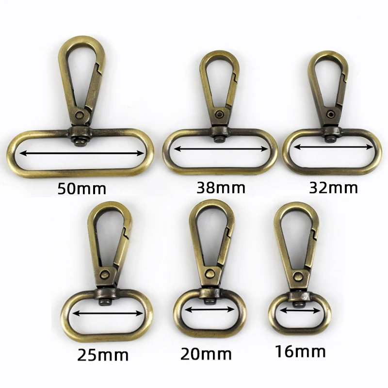 10Pcs 16-50mm Metal Bags Strap Buckles Lobster Clasp Swivel Trigger Clips Carabiner Snap Hook DIY Handbag KeyChain Accessories