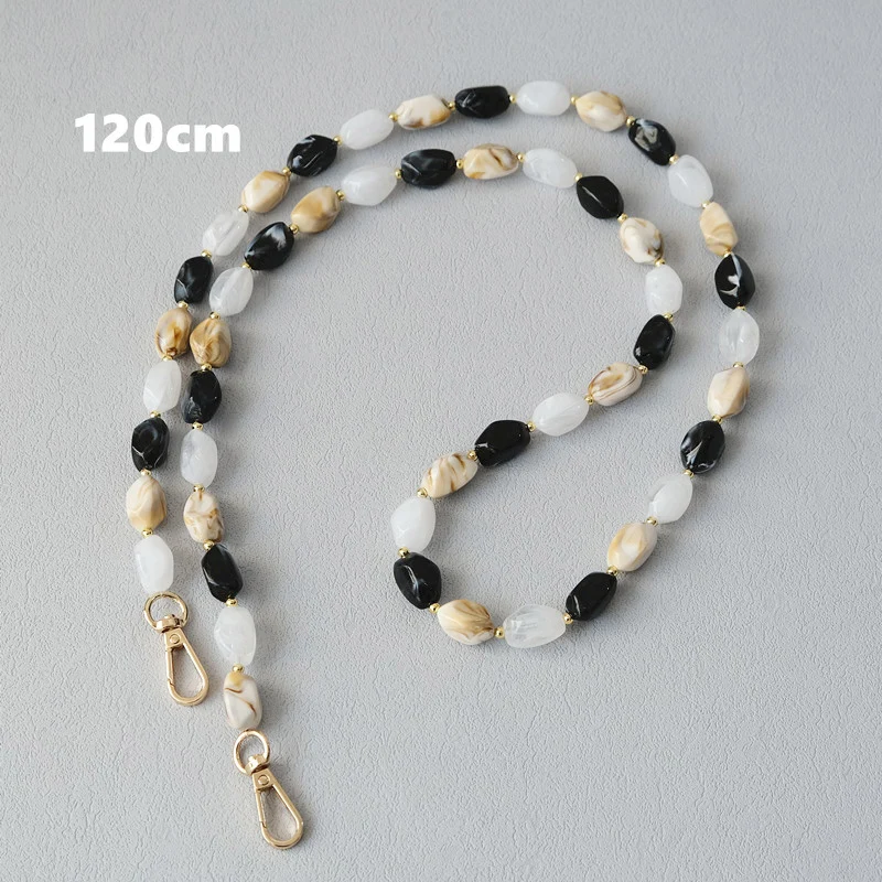 New Fashion Woman Bag Accessory Detachable Solid Beaded Chains White Acrylic Luxury Strap Women Handbag Shoulder Handle Chain
