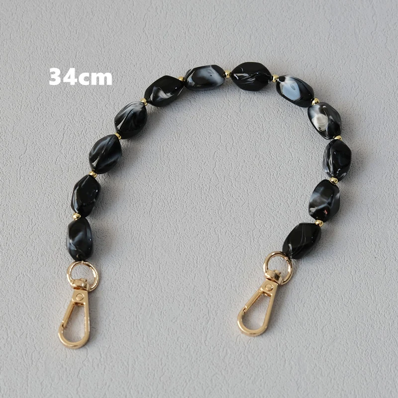 New Fashion Woman Bag Accessory Detachable Solid Beaded Chains White Acrylic Luxury Strap Women Handbag Shoulder Handle Chain