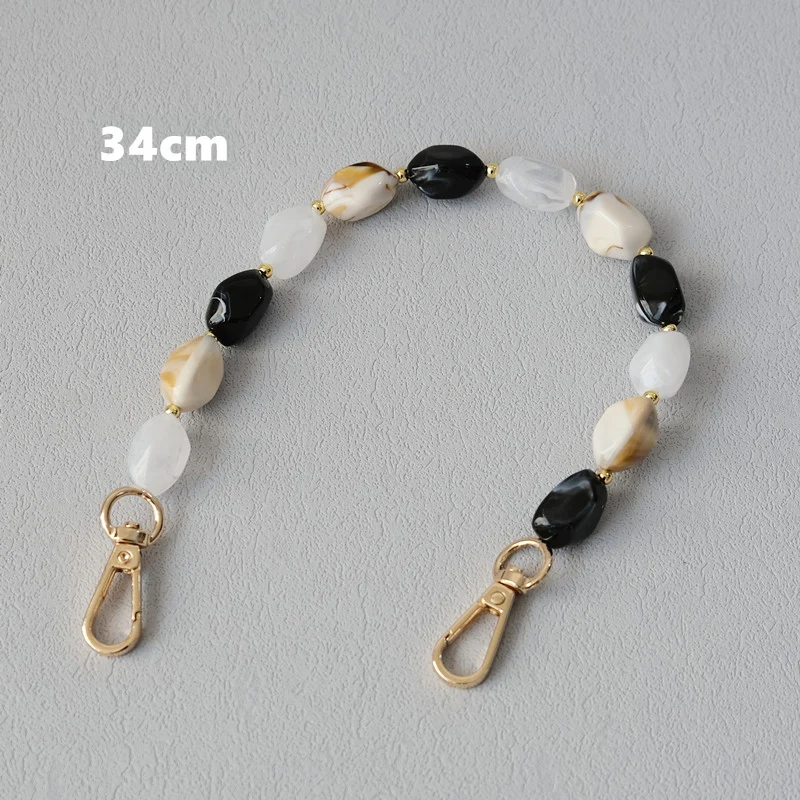 New Fashion Woman Bag Accessory Detachable Solid Beaded Chains White Acrylic Luxury Strap Women Handbag Shoulder Handle Chain
