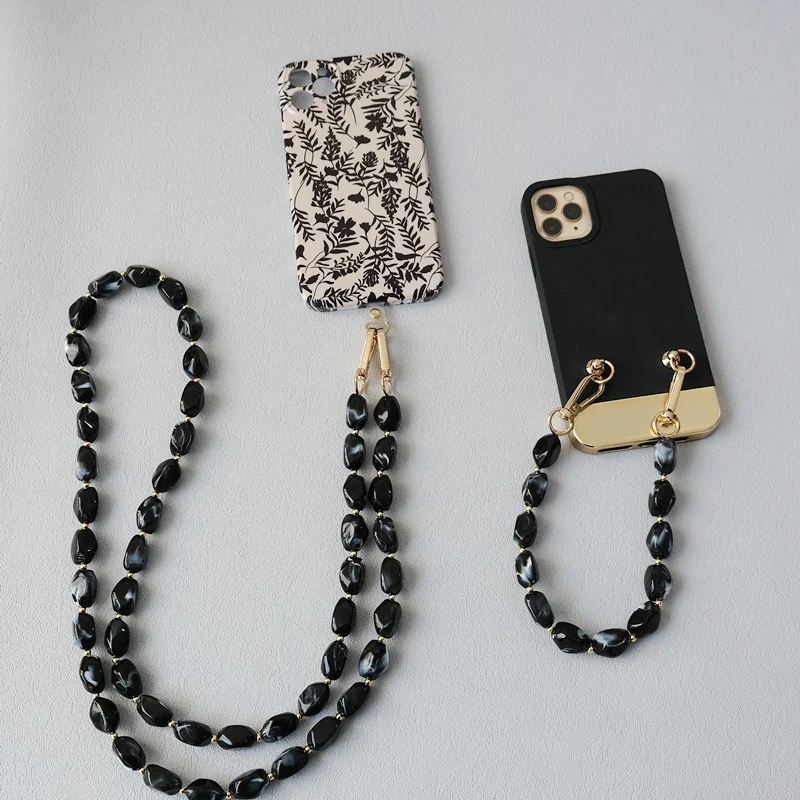 New Fashion Woman Bag Accessory Detachable Solid Beaded Chains White Acrylic Luxury Strap Women Handbag Shoulder Handle Chain