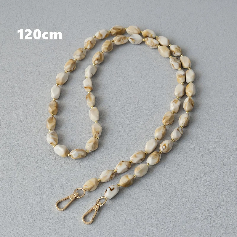New Fashion Woman Bag Accessory Detachable Solid Beaded Chains White Acrylic Luxury Strap Women Handbag Shoulder Handle Chain