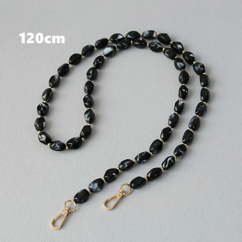 New Fashion Woman Bag Accessory Detachable Solid Beaded Chains White Acrylic Luxury Strap Women Handbag Shoulder Handle Chain