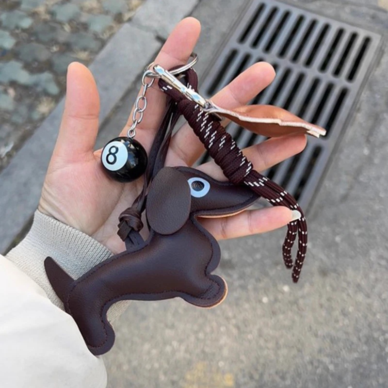 New Sausage Dog Bag Charm Keychain DIY Pendant, Sausage Dog Handbag Wallet Hanging Decorative , Keychain Accessories