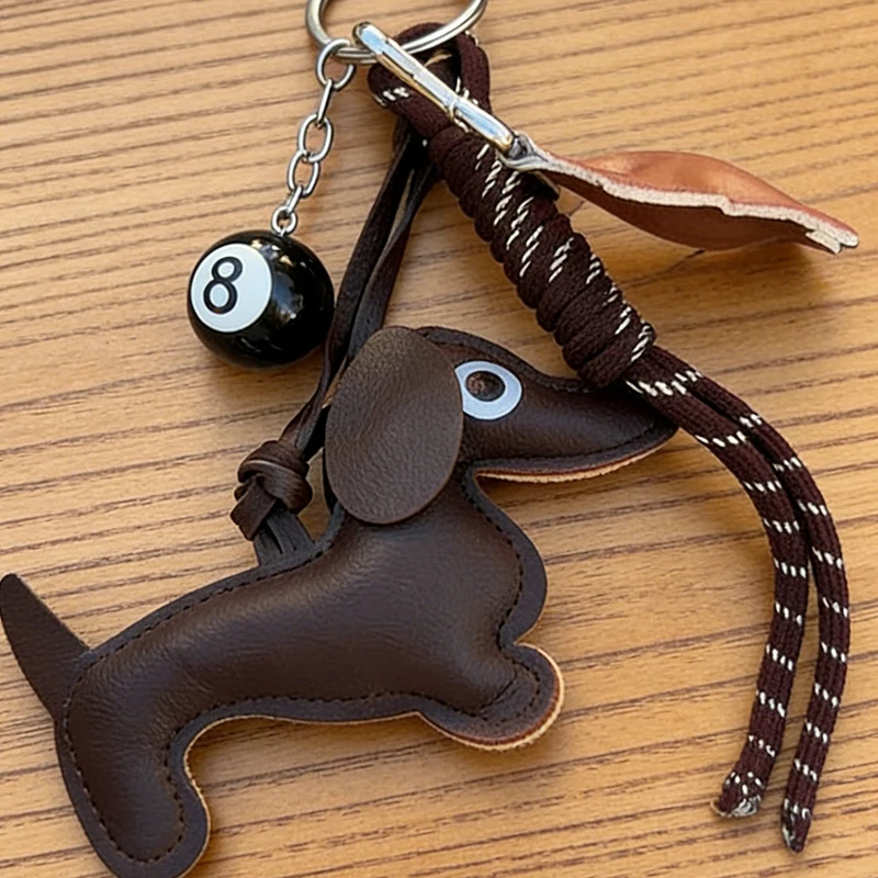 New Sausage Dog Bag Charm Keychain DIY Pendant, Sausage Dog Handbag Wallet Hanging Decorative , Keychain Accessories