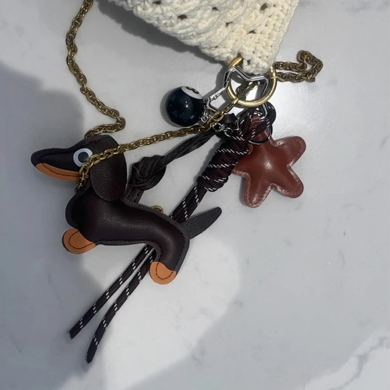 New Sausage Dog Bag Charm Keychain DIY Pendant, Sausage Dog Handbag Wallet Hanging Decorative , Keychain Accessories