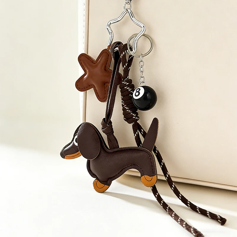 New Sausage Dog Bag Charm Keychain DIY Pendant, Sausage Dog Handbag Wallet Hanging Decorative , Keychain Accessories