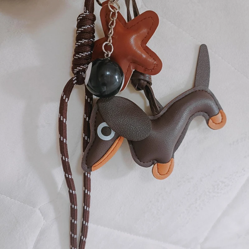New Sausage Dog Bag Charm Keychain DIY Pendant, Sausage Dog Handbag Wallet Hanging Decorative , Keychain Accessories