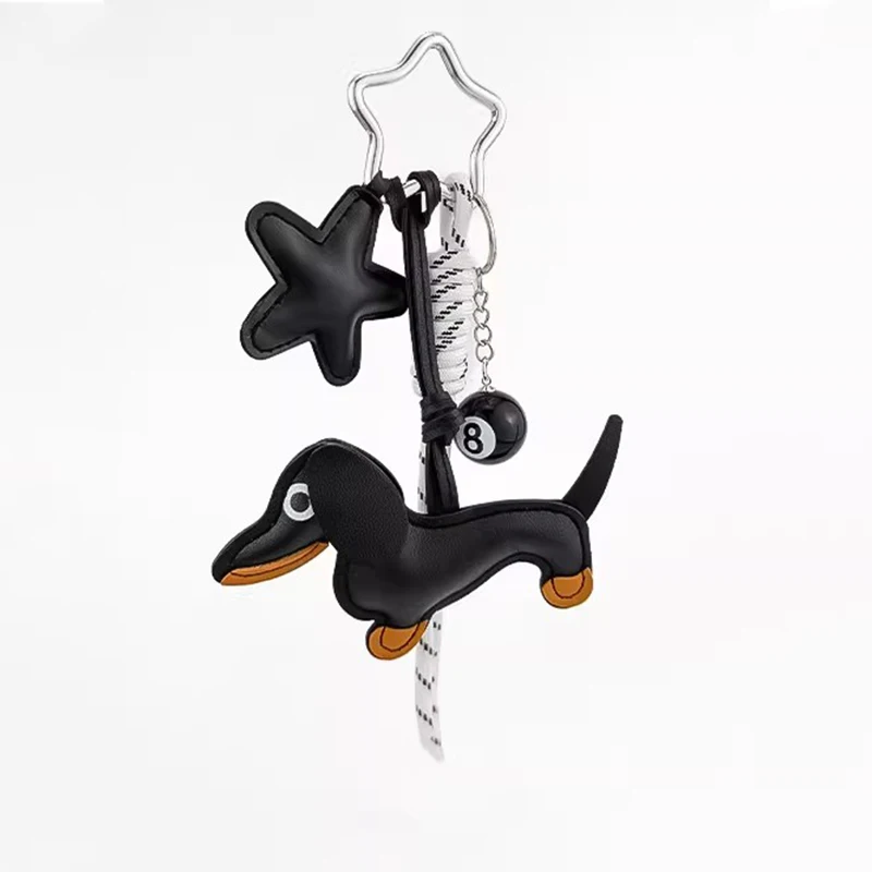 New Sausage Dog Bag Charm Keychain DIY Pendant, Sausage Dog Handbag Wallet Hanging Decorative , Keychain Accessories