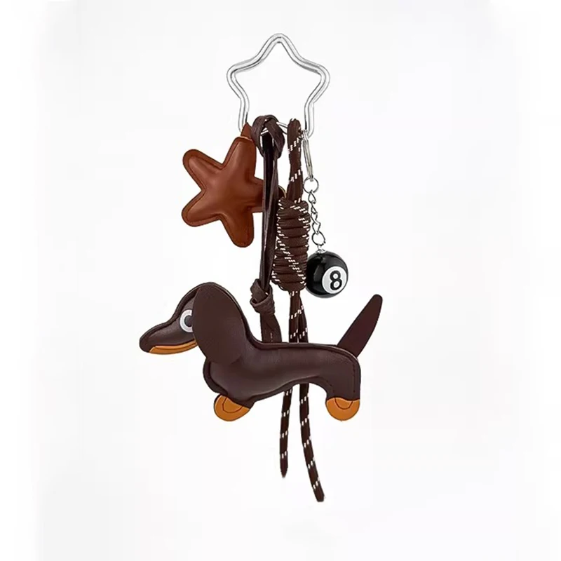 New Sausage Dog Bag Charm Keychain DIY Pendant, Sausage Dog Handbag Wallet Hanging Decorative , Keychain Accessories