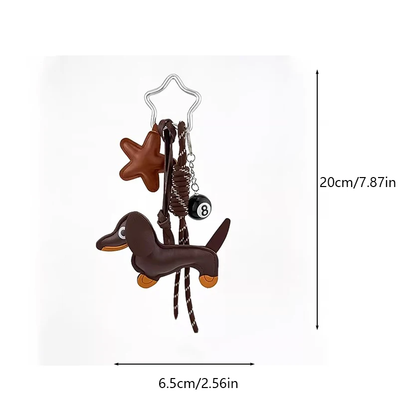 New Sausage Dog Bag Charm Keychain DIY Pendant, Sausage Dog Handbag Wallet Hanging Decorative , Keychain Accessories