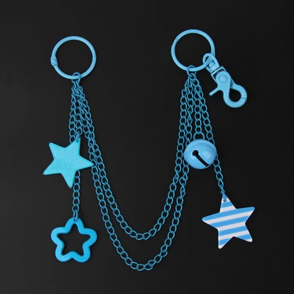 ITA Bag Decoration Chain Pendant Acrylic Pendant Candy Colored Shiny Star Bell Adjustable DIY Bag Decoration Handmade Products