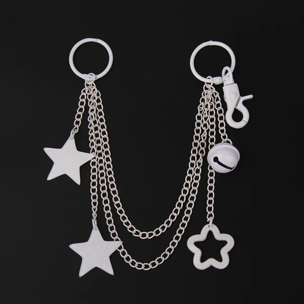 ITA Bag Decoration Chain Pendant Acrylic Pendant Candy Colored Shiny Star Bell Adjustable DIY Bag Decoration Handmade Products