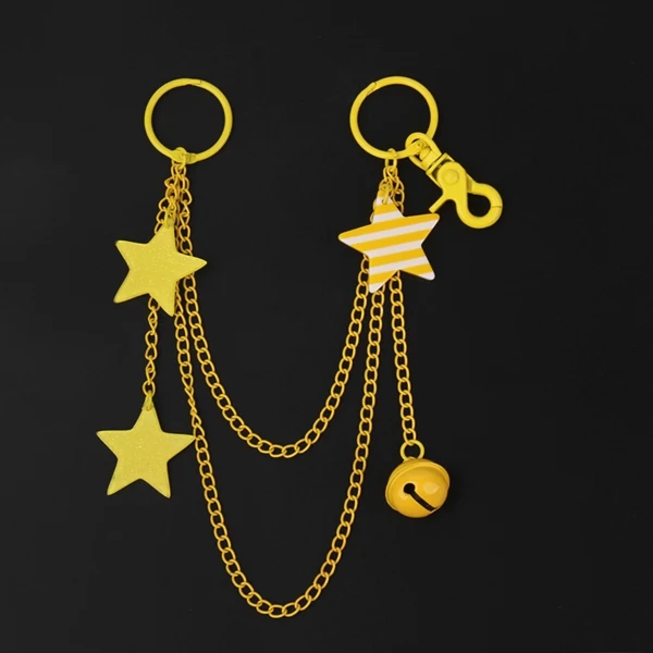 ITA Bag Decoration Chain Pendant Acrylic Pendant Candy Colored Shiny Star Bell Adjustable DIY Bag Decoration Handmade Products