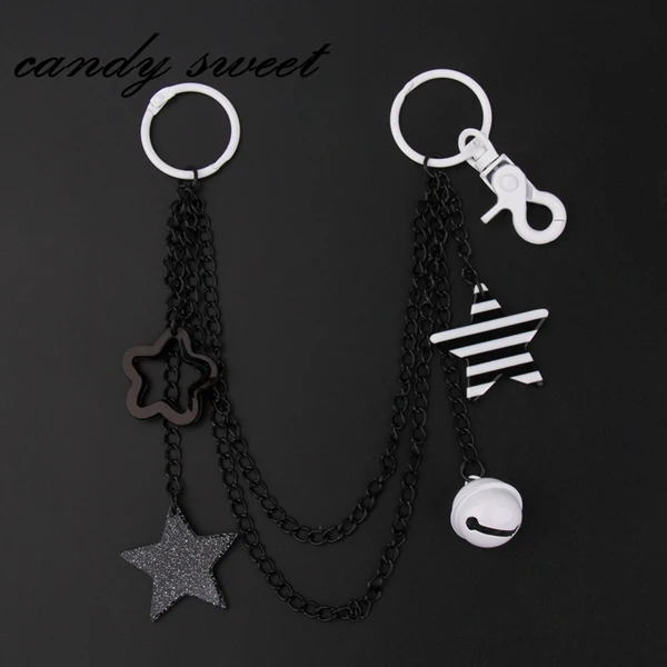 ITA Bag Decoration Chain Pendant Acrylic Pendant Candy Colored Shiny Star Bell Adjustable DIY Bag Decoration Handmade Products