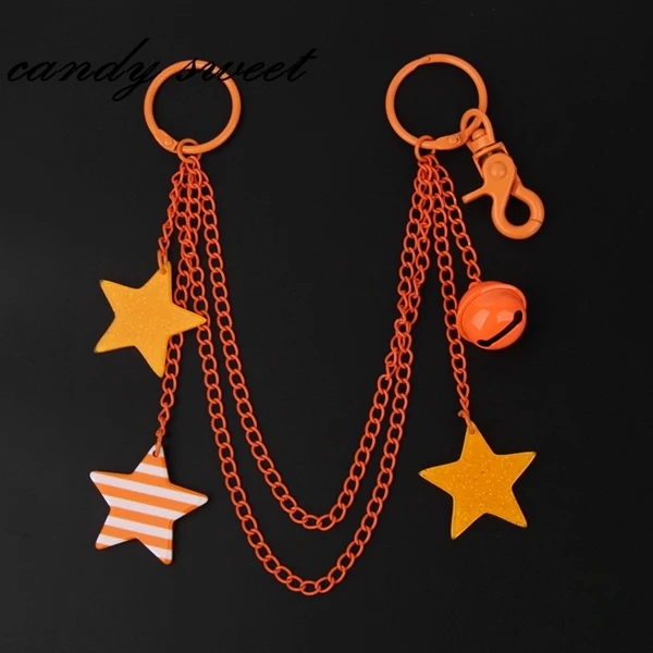 ITA Bag Decoration Chain Pendant Acrylic Pendant Candy Colored Shiny Star Bell Adjustable DIY Bag Decoration Handmade Products