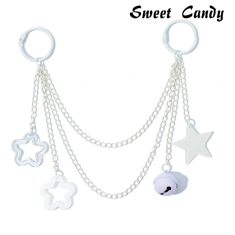ITA Bag Decoration Chain Pendant Acrylic Pendant Candy Colored Shiny Star Bell Adjustable DIY Bag Decoration Handmade Products