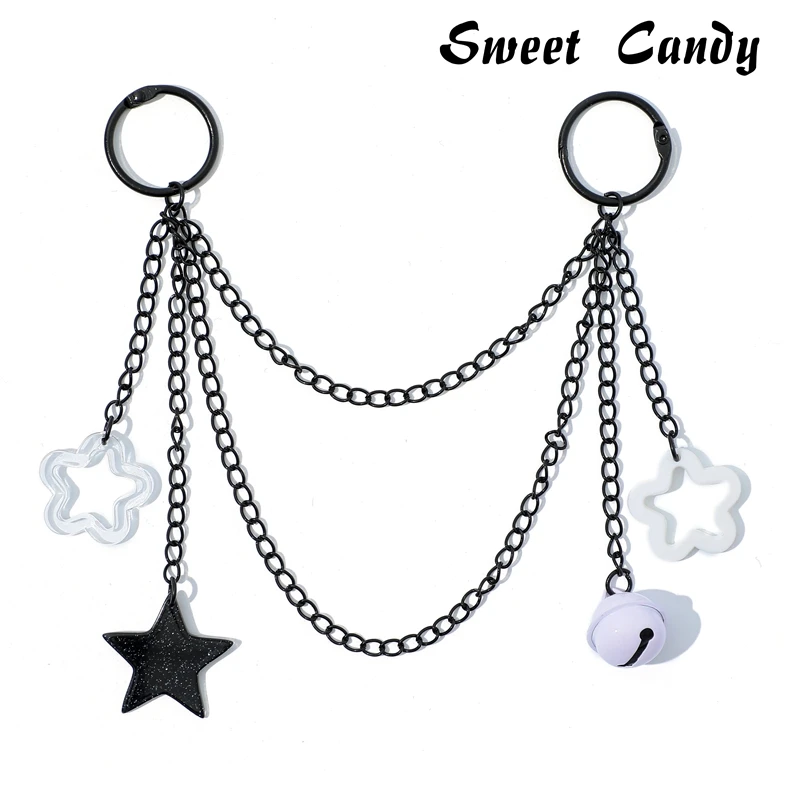 ITA Bag Decoration Chain Pendant Acrylic Pendant Candy Colored Shiny Star Bell Adjustable DIY Bag Decoration Handmade Products