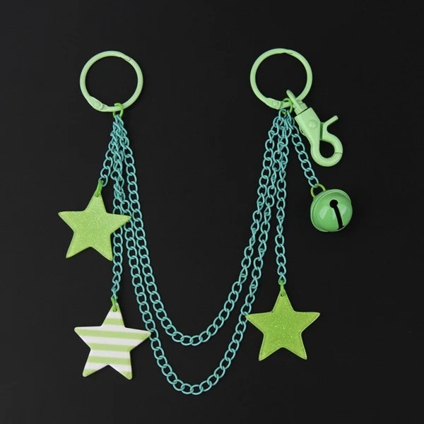 ITA Bag Decoration Chain Pendant Acrylic Pendant Candy Colored Shiny Star Bell Adjustable DIY Bag Decoration Handmade Products