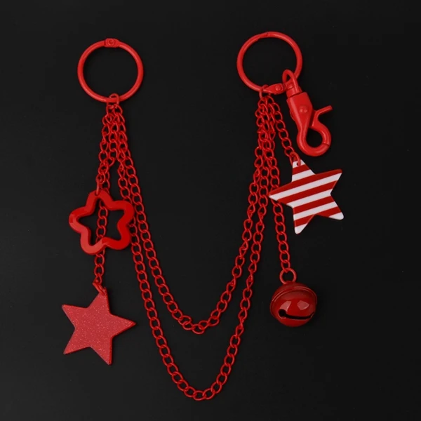 ITA Bag Decoration Chain Pendant Acrylic Pendant Candy Colored Shiny Star Bell Adjustable DIY Bag Decoration Handmade Products