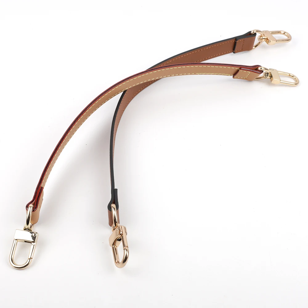Genuine Leather Bag Strap Handbags Handles for Handbag Short Bag Strap Purse Strap Silver Gold Buckle Replacement Bag Belt Band