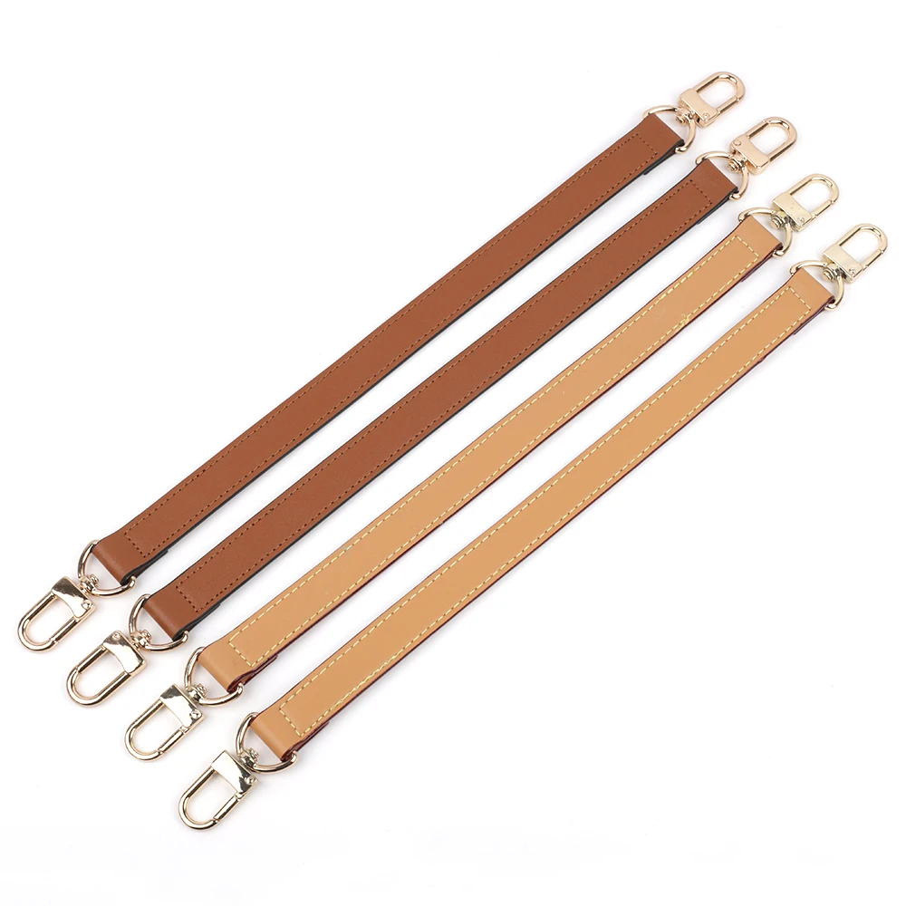 Genuine Leather Bag Strap Handbags Handles for Handbag Short Bag Strap Purse Strap Silver Gold Buckle Replacement Bag Belt Band