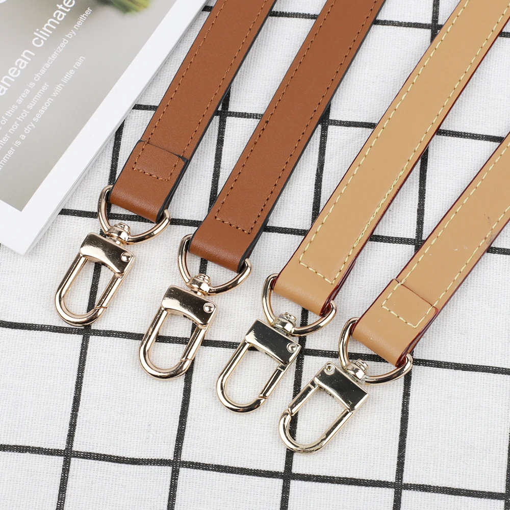 Genuine Leather Bag Strap Handbags Handles for Handbag Short Bag Strap Purse Strap Silver Gold Buckle Replacement Bag Belt Band