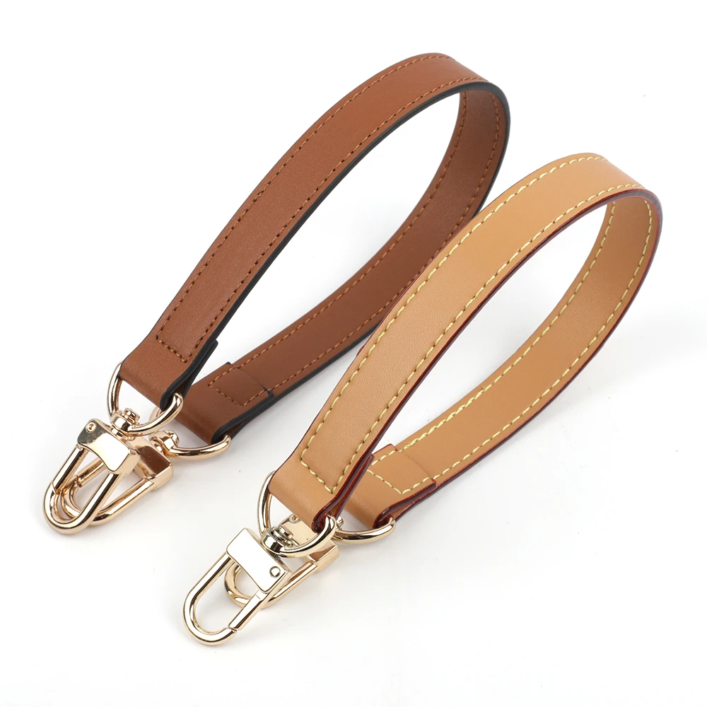 Genuine Leather Bag Strap Handbags Handles for Handbag Short Bag Strap Purse Strap Silver Gold Buckle Replacement Bag Belt Band