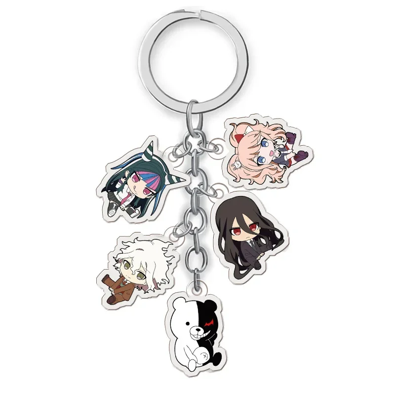 Monokuma Danganronpa Naegi Makoto Anime Keychain Cartoon Model Acrylic Keyring Bag Accessory Cute Gift