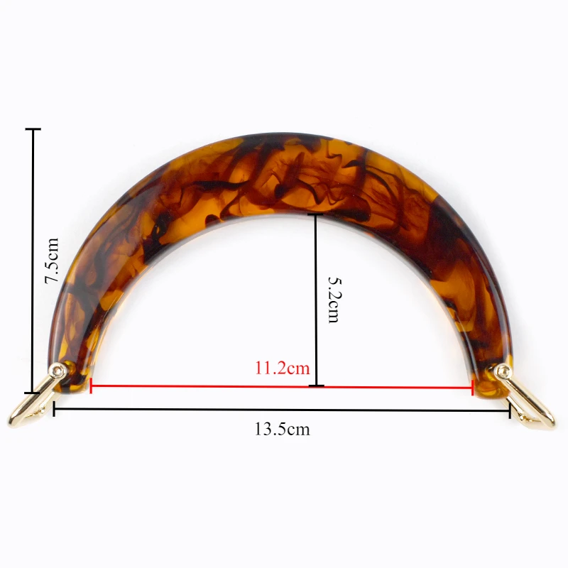 1/2Pcs 11.2cm Resin Women's Bag Handle Amber Acrylic Plastic Handles for Handbag Purse Frame DIY Handmade Craft Bags Accessories
