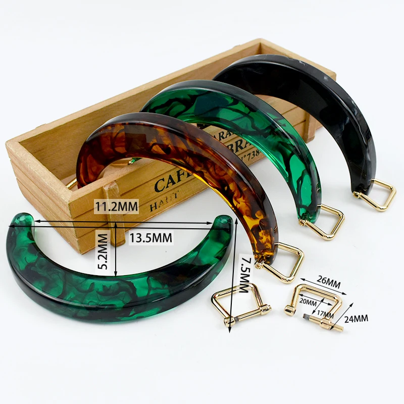 1/2Pcs 11.2cm Resin Women's Bag Handle Amber Acrylic Plastic Handles for Handbag Purse Frame DIY Handmade Craft Bags Accessories