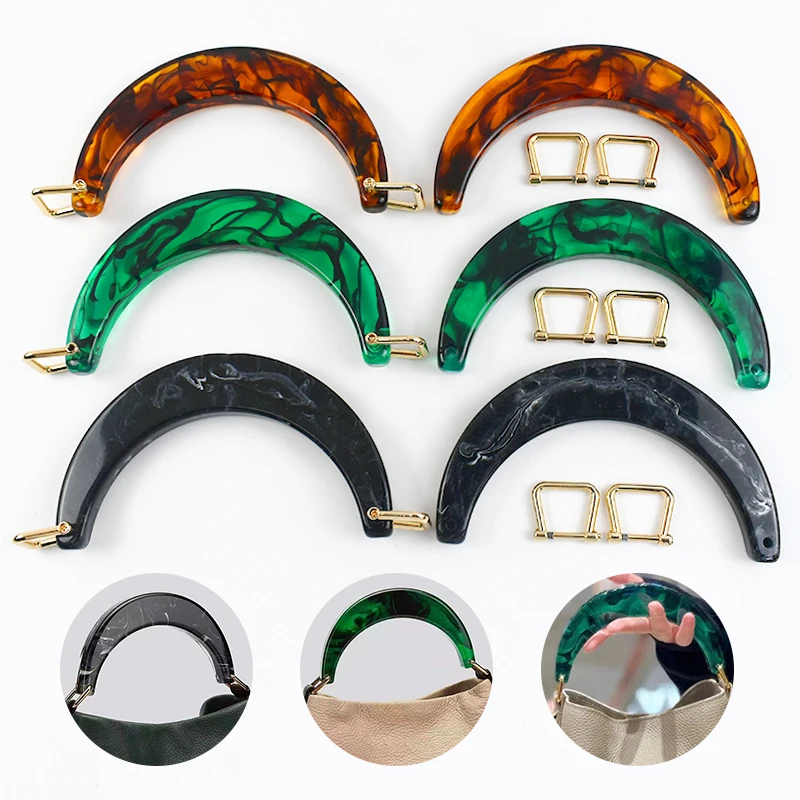 1/2Pcs 11.2cm Resin Women's Bag Handle Amber Acrylic Plastic Handles for Handbag Purse Frame DIY Handmade Craft Bags Accessories