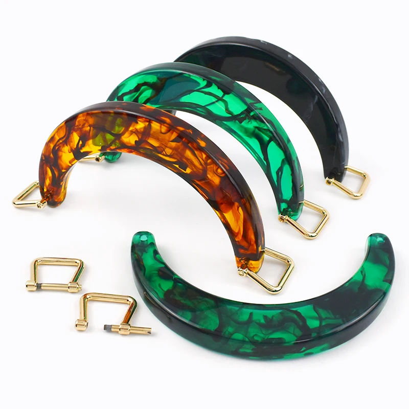 1/2Pcs 11.2cm Resin Women's Bag Handle Amber Acrylic Plastic Handles for Handbag Purse Frame DIY Handmade Craft Bags Accessories