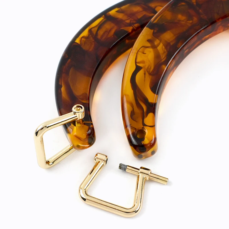 1/2Pcs 11.2cm Resin Women's Bag Handle Amber Acrylic Plastic Handles for Handbag Purse Frame DIY Handmade Craft Bags Accessories