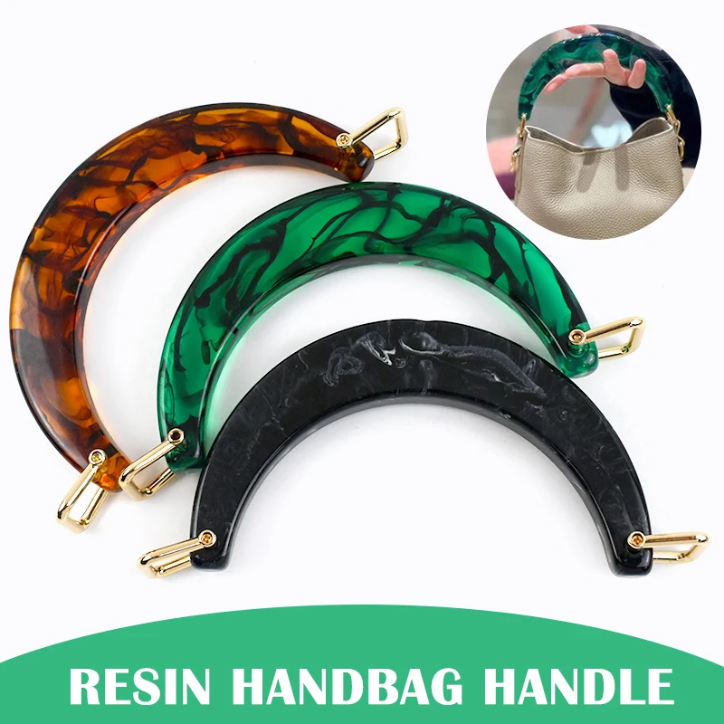 1/2Pcs 11.2cm Resin Women's Bag Handle Amber Acrylic Plastic Handles for Handbag Purse Frame DIY Handmade Craft Bags Accessories