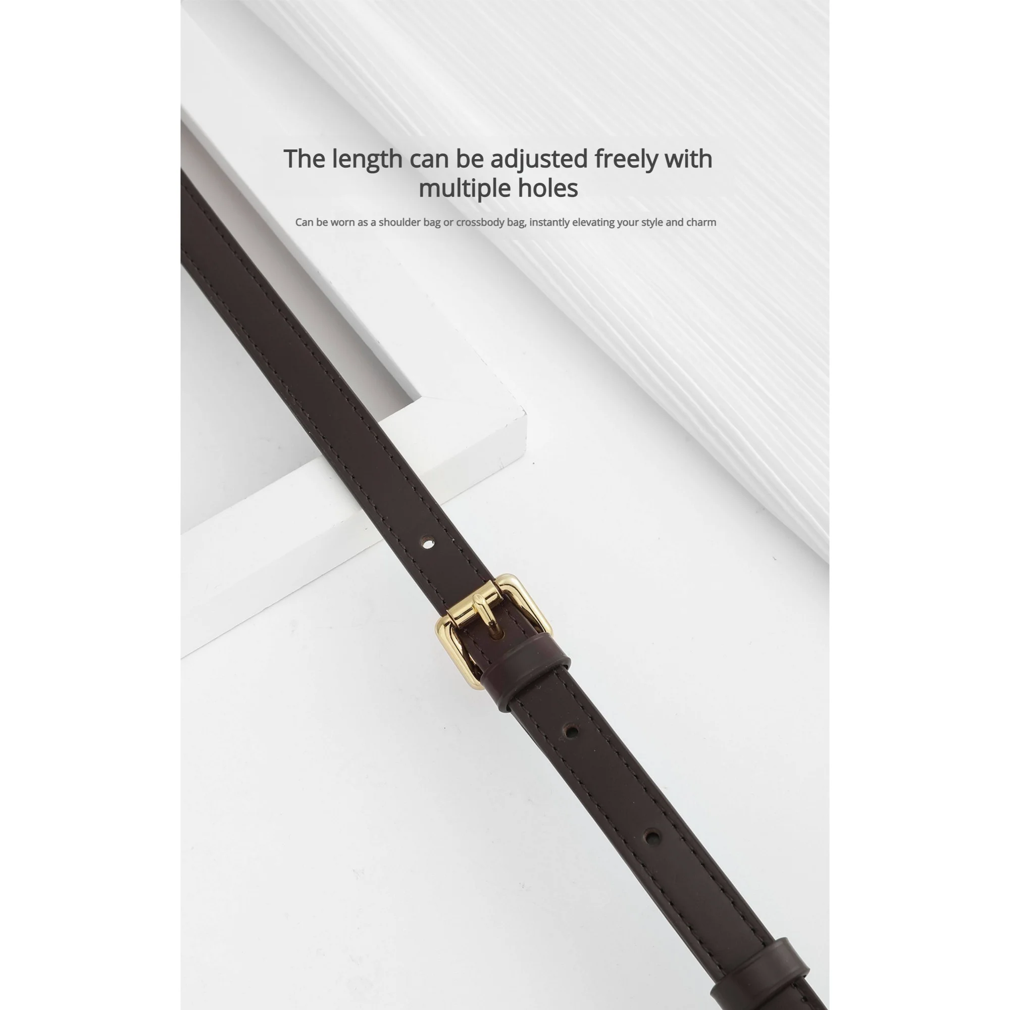 Checkerboard Shoulder Strap For Women Bag Durable Fashion Top Layer Cowhide Leather Crossbody Bag Strap Bag Accessories