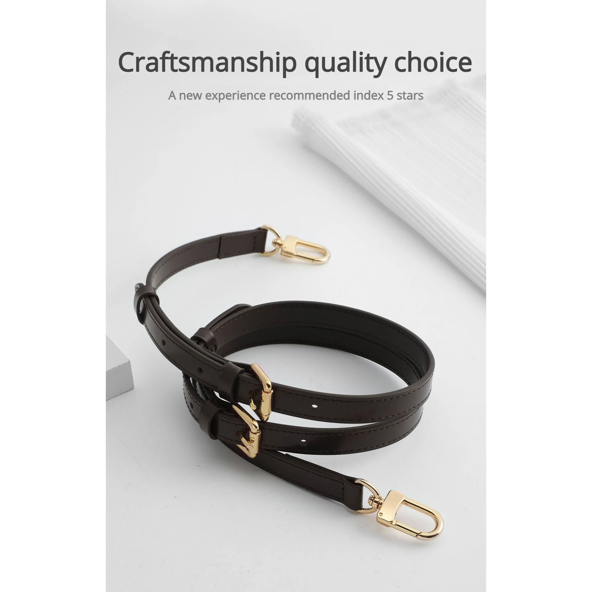 Checkerboard Shoulder Strap For Women Bag Durable Fashion Top Layer Cowhide Leather Crossbody Bag Strap Bag Accessories