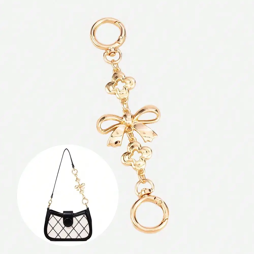 Metal Bow Bag Purse Extender Chain Strap Replacement Bag Accessories for Women Handbag Purse Shoulder Bag Crossbody Bag Straps