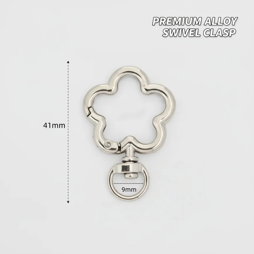 5-100pcs Flower Metal Lobster Claw Clasps Swivel Lanyards Trigger Snap Hooks Strap Connectors for Bag Key Chains Jewelry Making