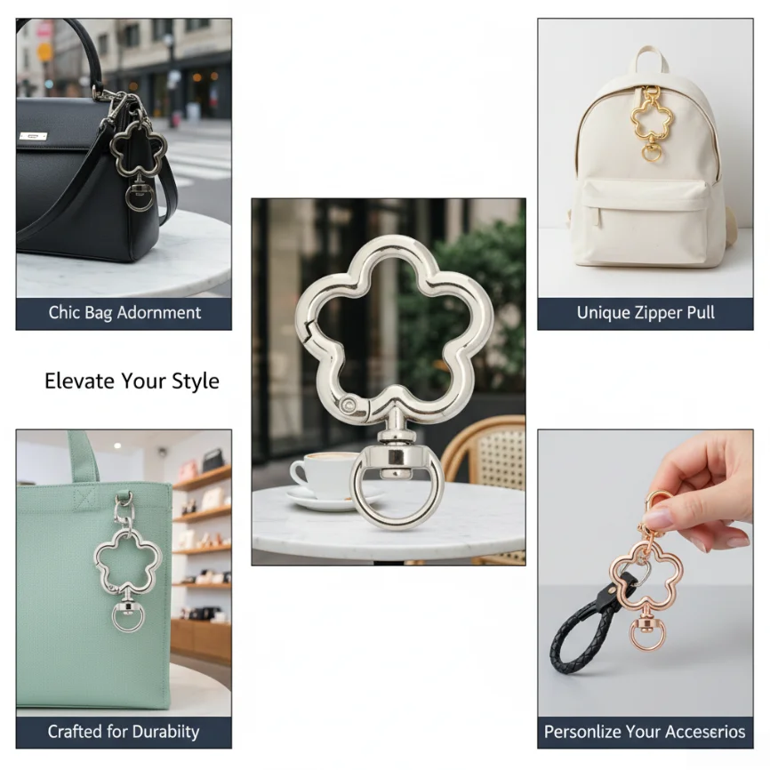 5-100pcs Flower Metal Lobster Claw Clasps Swivel Lanyards Trigger Snap Hooks Strap Connectors for Bag Key Chains Jewelry Making