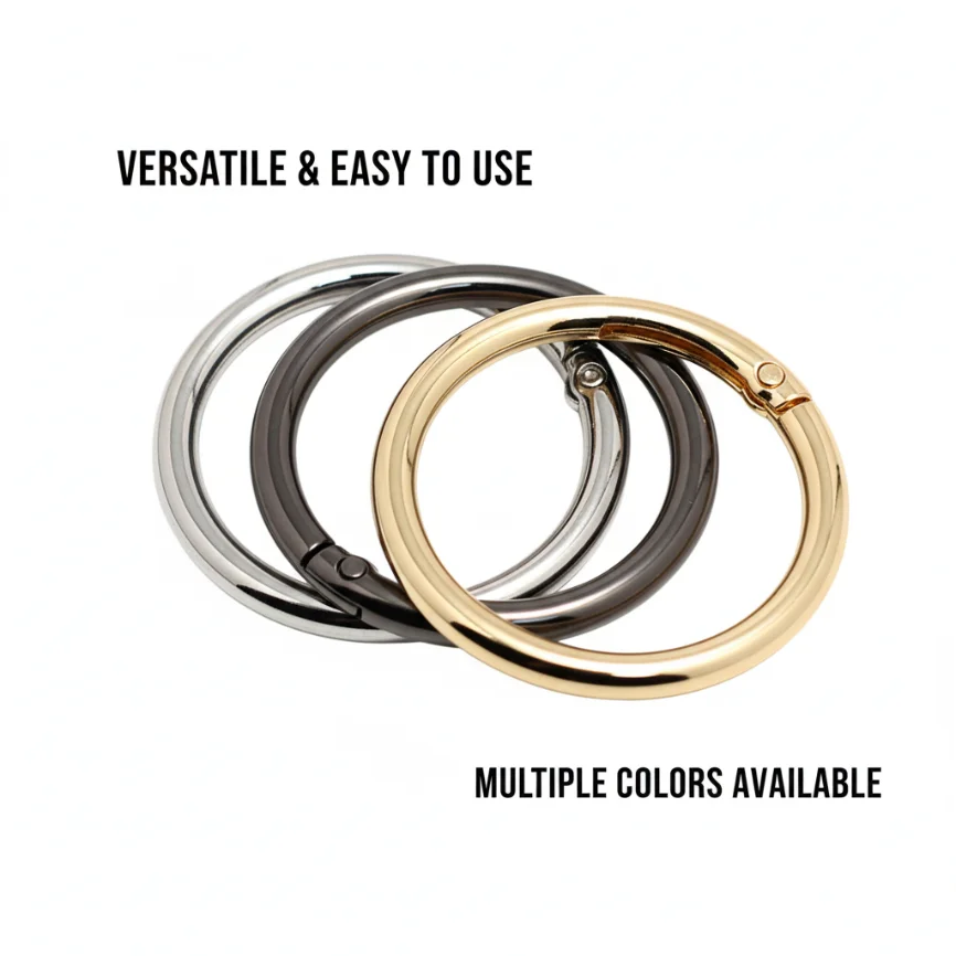 5-30pcs O Rings Metal Bag Buckles 16-38mm Openable Spring Clasp Carabiner Clip Snap Hook Keychain for DIY Handbag Accessories