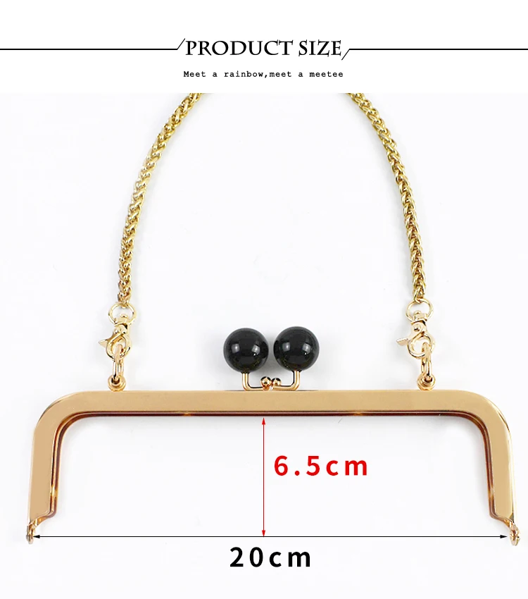 1/2Pcs Deepeel Purse Frame Kiss Clasp 20.5cm Metal Pearl Head Handles for Handbag DIY Sewing Brackets Screw Wallet Accessories