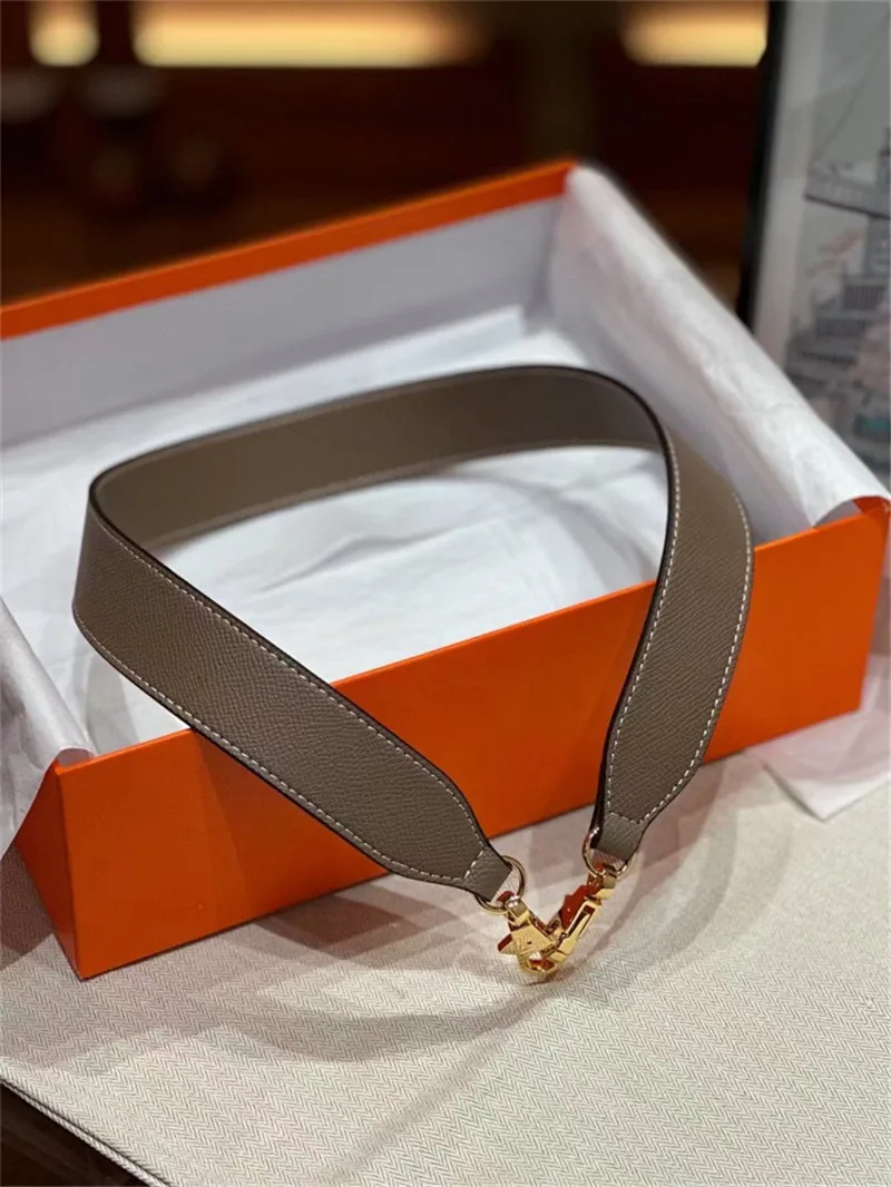 XMESSUN New Cowhide Strap for Women's Bag Fashion Brand Design Luxury Epsom Genuine Leather Wide Shoulder Straps Gold A432