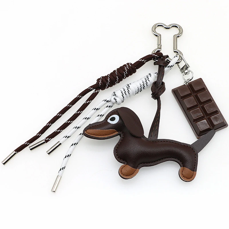 New Cartoon Personalized Keychain Bag Pendant Series Sausage Dog Shaped Bag Hanging Decoration For Gift